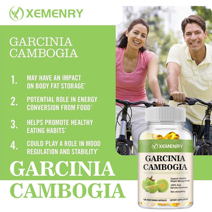 Garcinia Cambogia Capsules - Burn Fat, Detoxify, Appetite Suppression, Boost Metabolism, Weight Management