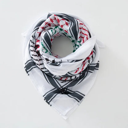 136X133CM Tactical Desert Shemagh Keffiyeh Arab Tessel Scarf Wrap Outdoor Windproof Dustproof Face Protective Scarf Men Women - AMULET RING STORE