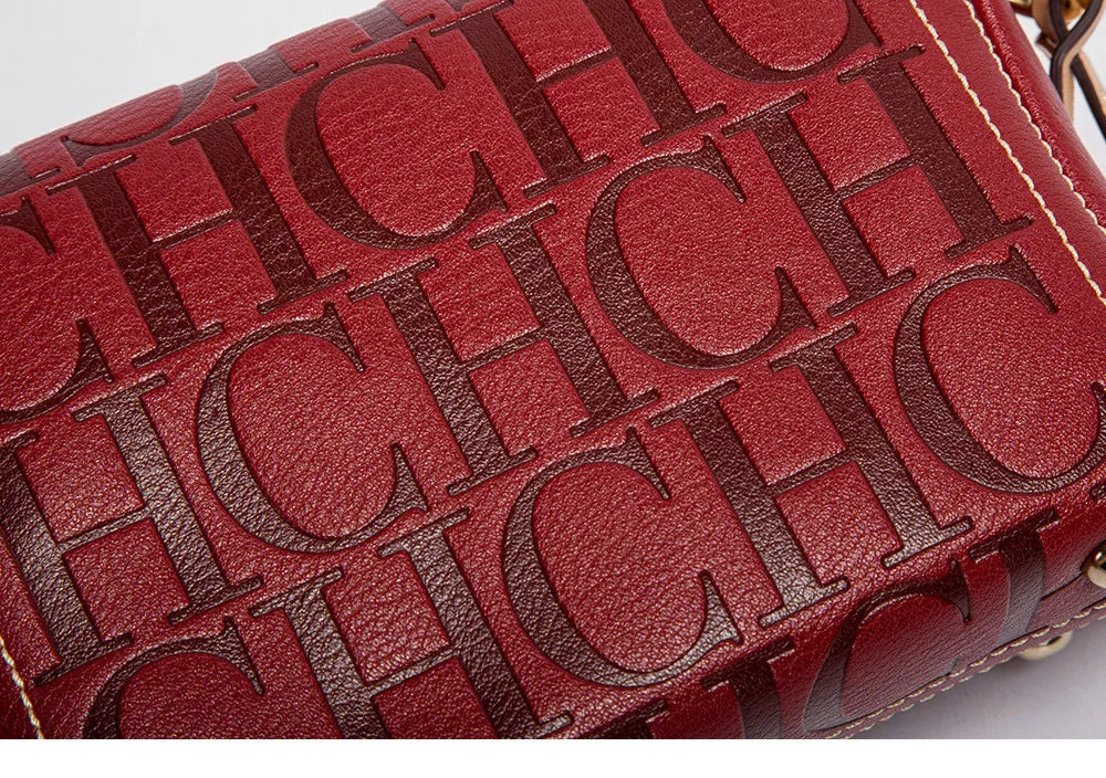 Fashion Design Model Metal Accessories Buckle Women's Shoulder Bag Luxury Brand 2025 Fashion Solid Colour Printed Head Bag