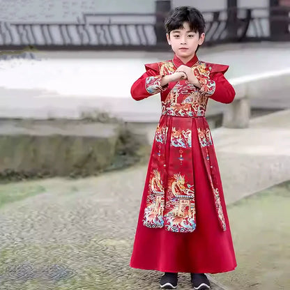 Long Sleeve Boy Hanfu Modern Dress Baby Cosplay Boys Outfit Ancient Stage Kids Clothing Vestidos Casual Children Chinese Costume