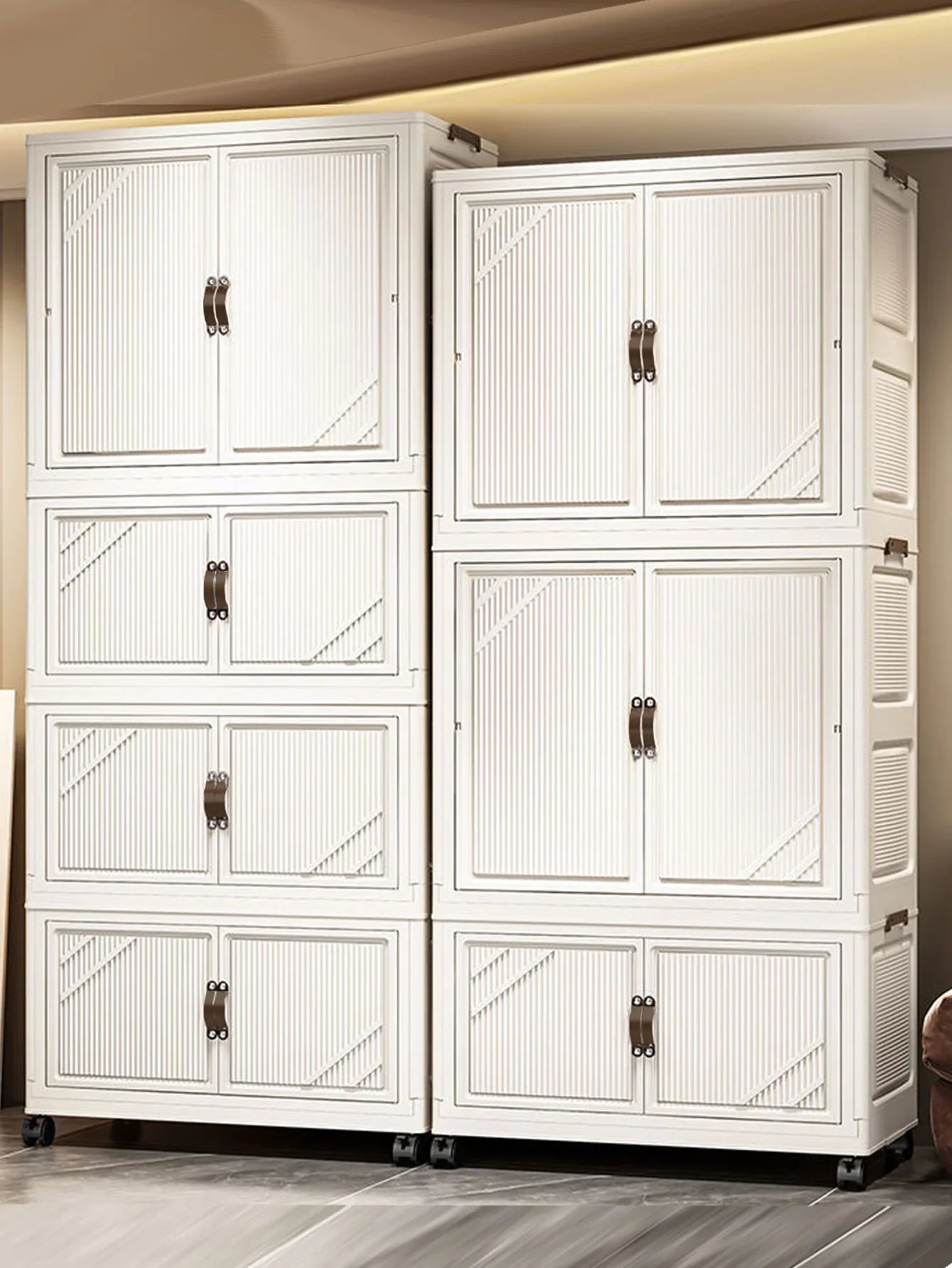 Multi-specification Multifunction White Folding Storage Cabinet Large Capacity Dustproof Wardrobe Storage Box - AMULET RING STORE