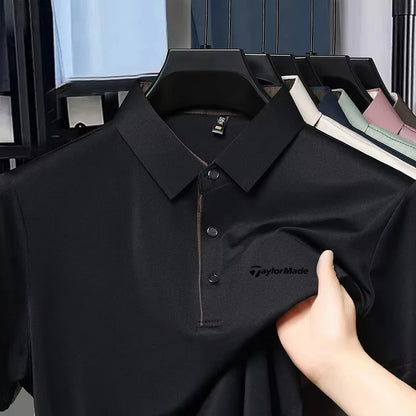 Fashionable Classic Men's Summer New Golf Collar Business Leisure Style Luxury Brand Letter Printed High end Leisure T-shirt