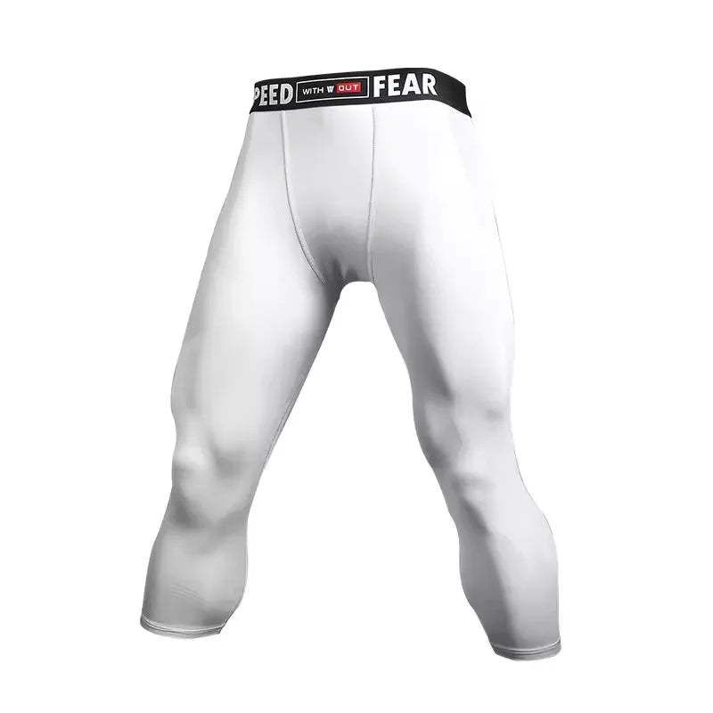 Men Kid Boy Girl GYM Capri Running Tight Pants Basketball Football Soccer Exercise Sport 3/4 Cropped Kneelet Leggings Shorts 714