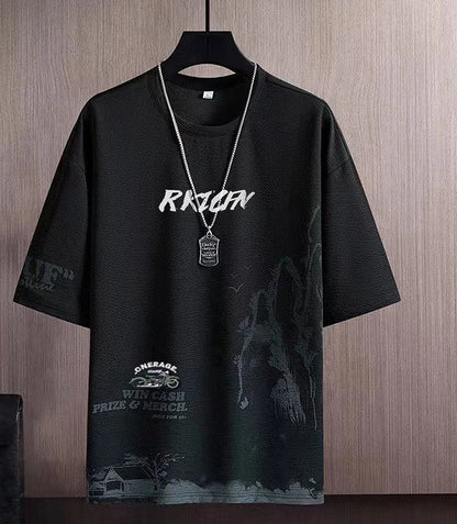 Clothes for Men Slim Fit Chic Basic Kpop Casual Cool Grey Pants Sets Male T Shirt Stretch Loose High Quality 5xl Luxury Xl S Top