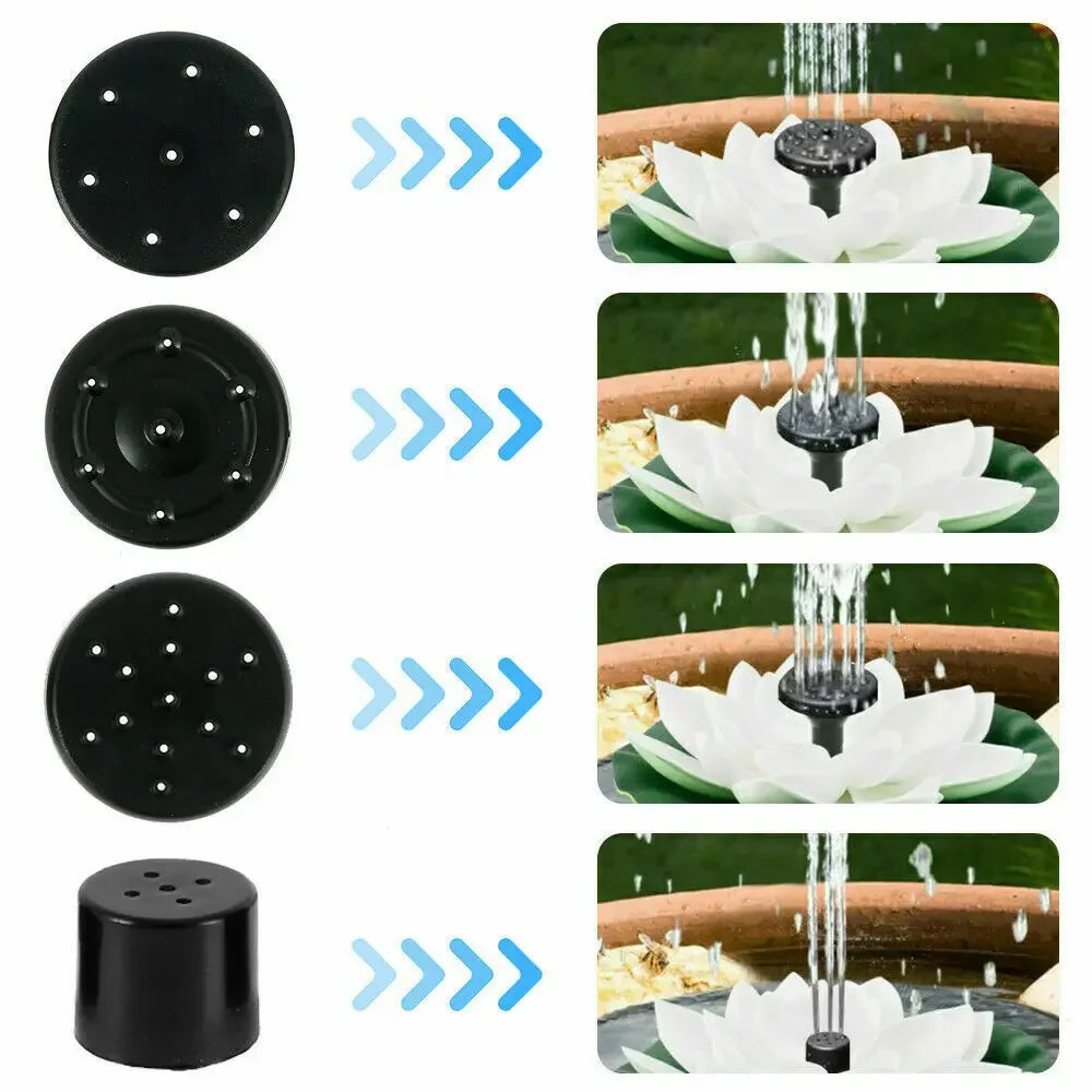 Solar Rotating Lotus Floating Fountain Outdoor Garden for Garden Bird Bath, Pond Decoration, Waterscape Garden Decoration - AMULET RING STORE