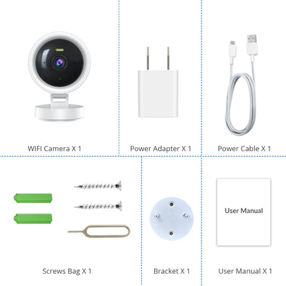 1080P WiFi Camera IP Surveillance Camera Security Baby Monitor 2MP CCTV Audio Video Color Night Vision AI Detect iCSee Mini Cam - AMULET RING STORE