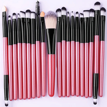 8/20Pcs Eye Makeup Brush Set Portable Soft Makeup Tool Eyeshadow Blending Detail Cosmetics Brush Kit with Makeup Egg Powder Puff - AMULET RING STORE