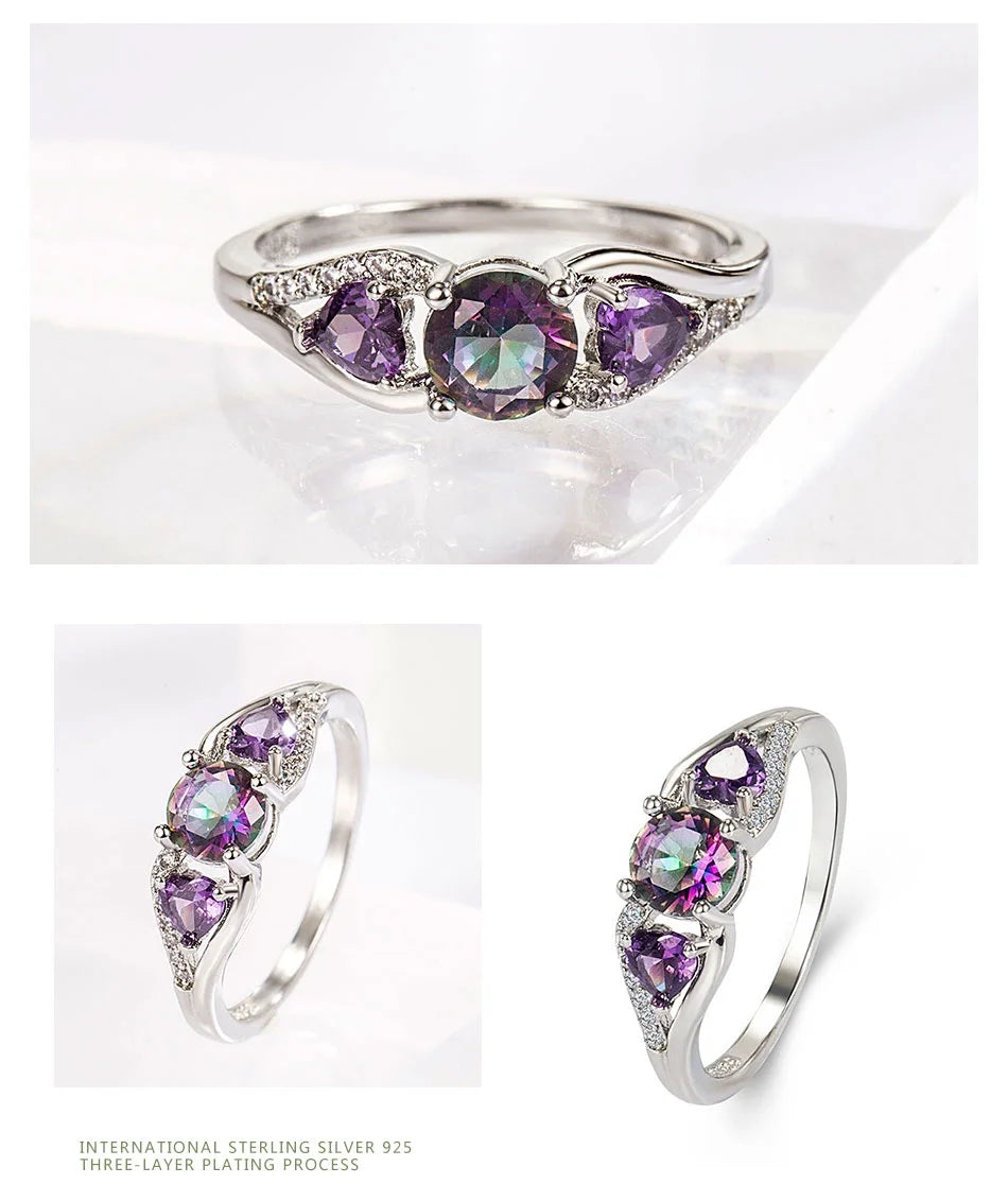 ZDADAN 925 Sterling Silver Heart Zircon Ring For Women Fashion Jewelry Accessories Gift