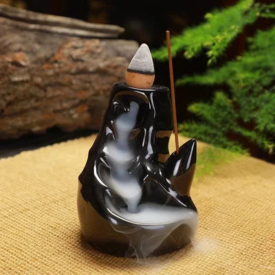 Creative Ceramic Backflow Incense Burner Crafts Office Home Decoration Mountain Incense Holder Buddhist Supplies - AMULET RING STORE