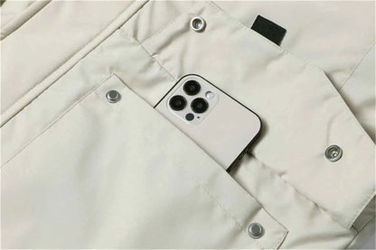 New winter jackets for men with hoods and leather collars. New high-quality waterproof jackets for men. Casual and warm jackets