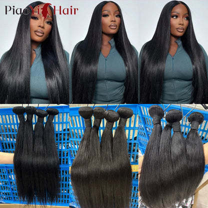 12A Double Drawn Straight Human Hair Bundle 100% Raw Human Hair 20 22 24Inch Unprocessed Virgin Human Hair Extension Top Quality