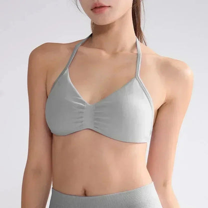 2PCS Yoga Gym Set Women Seamless Strappy Yoga Bra Top High Waist Workout Scrunch Shorts Sports Suit Fitness Clothes Sportswear