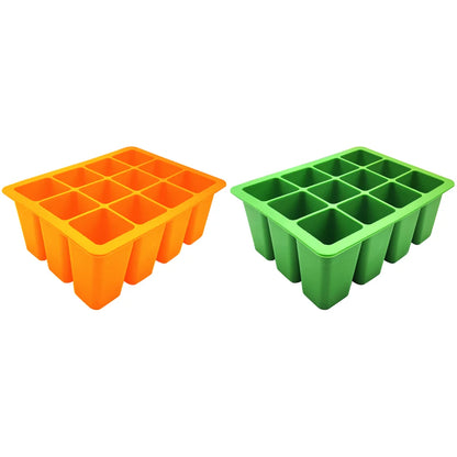 3-1pcs 12 Holes Seedling Starter Trays Silicone Seed Starter Tray Seed Propagation Pot for Gardening Hydroponics Growing System - AMULET RING STORE