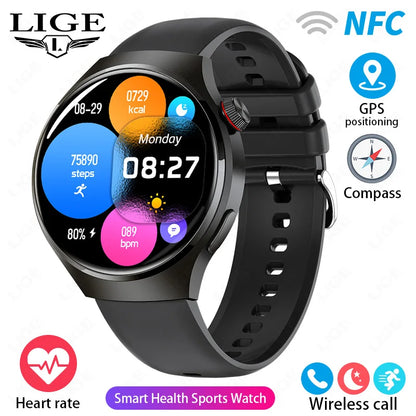 LIGE New Smart Watch Men 1.52 inch Full touch Screen Bluetooth Call Heart Rate Waterproof Men SmartWatch For GPS Sport Tracker - AMULET RING STORE