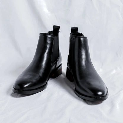 Men's Classic Genuine Leather High Top Chelsea Boots
