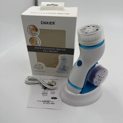 4 in 1 Electric Ultrasonic Facial Cleansing Brush Deep Cleansing Facial Brush Acne Pore Cleaner Blackhead Removal Cleaning Care
