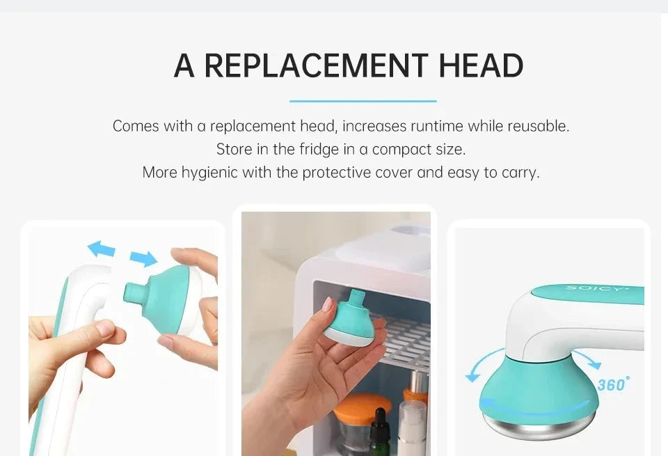 Face Ice Roller With 2 Head Skin Cooling Tool Neck Face Eyes Massagers Ice Body Relief Massage Roller Cooling Derma Stamp Cooler