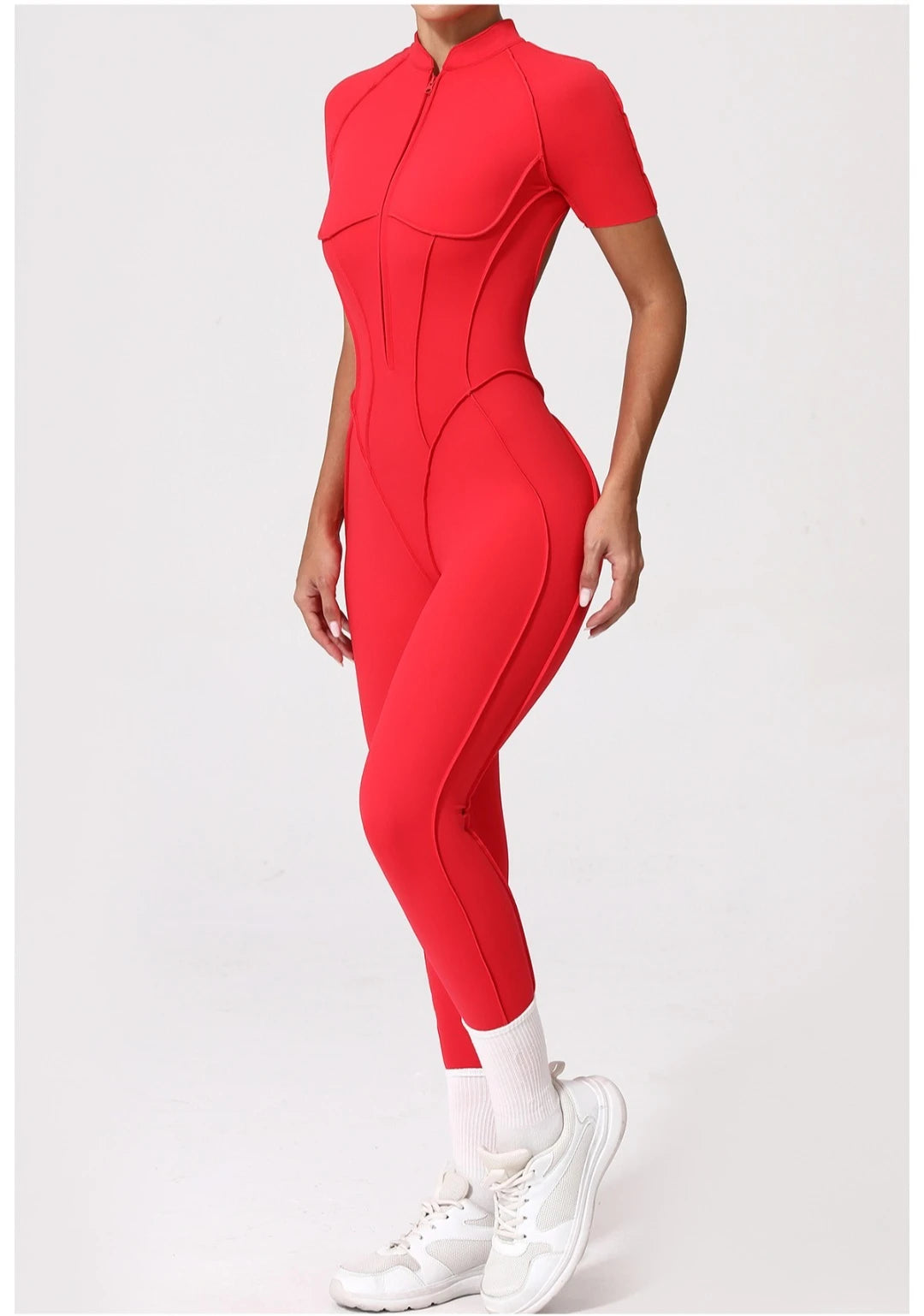 Seamless Yoga Jumpsuit Sports Fitness Backless Tight Zipper Long-sleeved One-Piece Workout Clothes Gym Leggings Sportswear