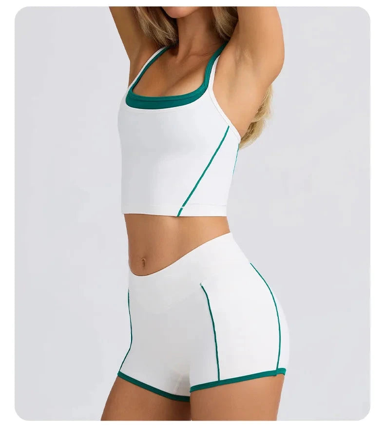 ‌Women's Tracksuits High Waist Yoga Shorts - Butt Lifting Gym Fitness Elastic Tight Naked Workout Shorts Yoga Set Sportswear