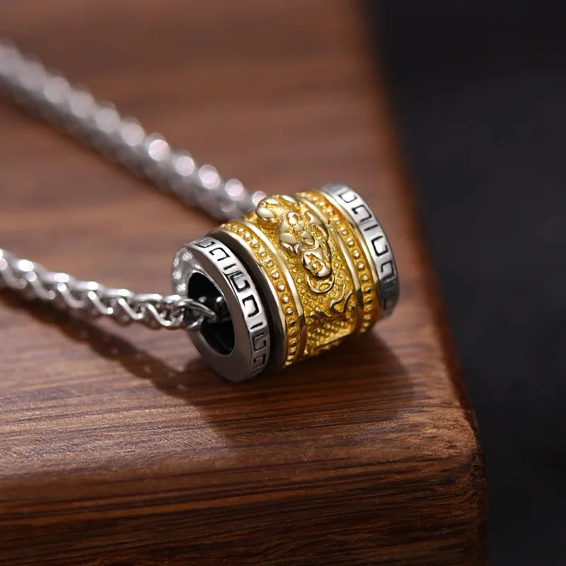 Pixiu Feng Shui Wealth & Luck Necklace - Silver Plated Amulet