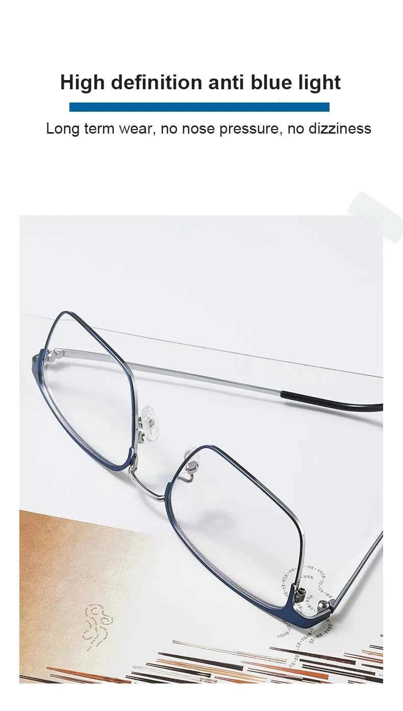 Men Prescription Glasses Optics Lenses  Reading Glasses Women Blue Light Blocking Myopia Eyewear Metal Titanium Eyeglasses Frame
