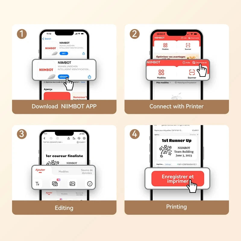 NIIMBOT B21/B1 Portable Thermal Printer 1500mAh Wireless Sticker Printer With Self-adhesive Labels For Barcode Clothing Jewelry