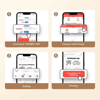 NIIMBOT B21/B1 Portable Thermal Printer 1500mAh Wireless Sticker Printer With Self-adhesive Labels For Barcode Clothing Jewelry