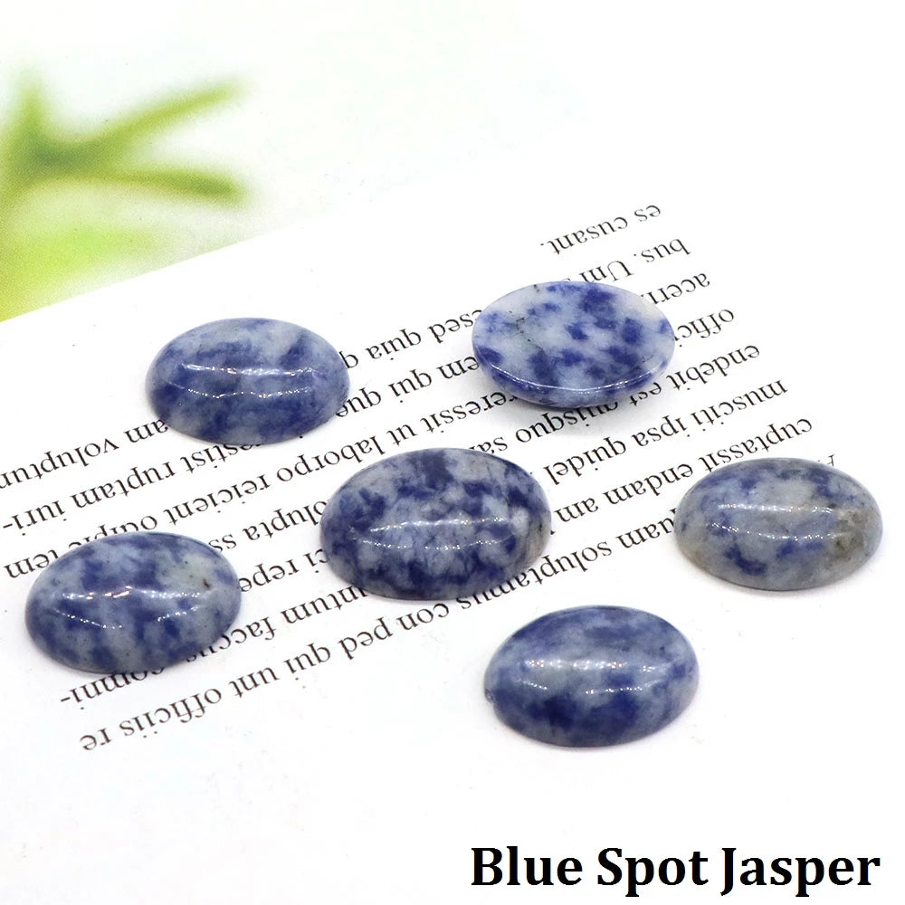 5pcs/Lot Natural Crystals Stone Oval Cabochon Beads Flat Back Cab Cameo DIY Ring Pendant Necklace Jewelry Making Accessories