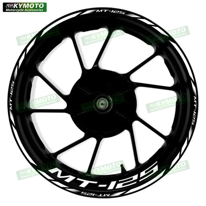 For Yamaha MT-125 MT125 motorcycle 17 inch front and rear wheel stickers modified waterproof reflective wheel rim stickers