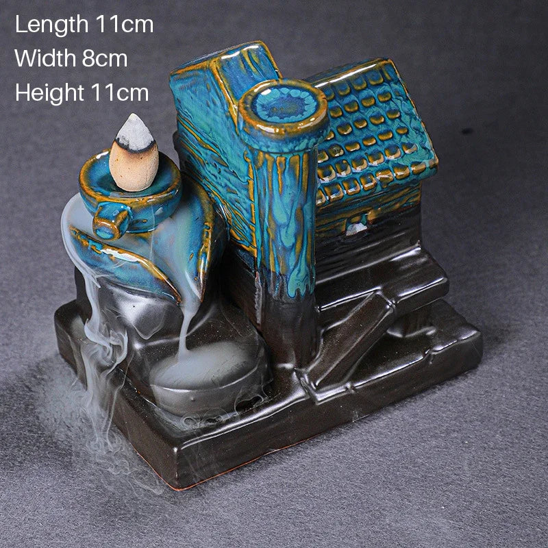 Backflow Incense Furnace, Aromatherapy Furnace, Hydroponic Cultivation of Green Plants, Home Religious Articles, Decor Line - AMULET RING STORE