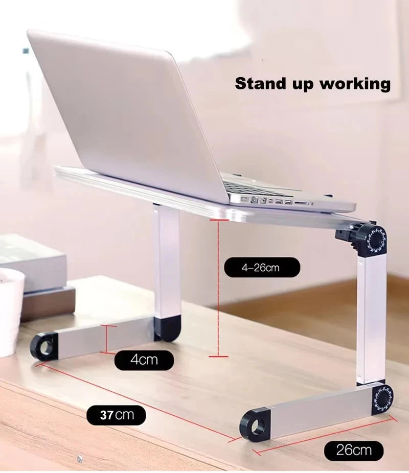 Portable Folding Holder Aluminum Alloy Laptop Stand Desk Bed Table Stand Notebook Computer Anti-Skid Bracket for 11-17 Inch - AMULET RING STORE