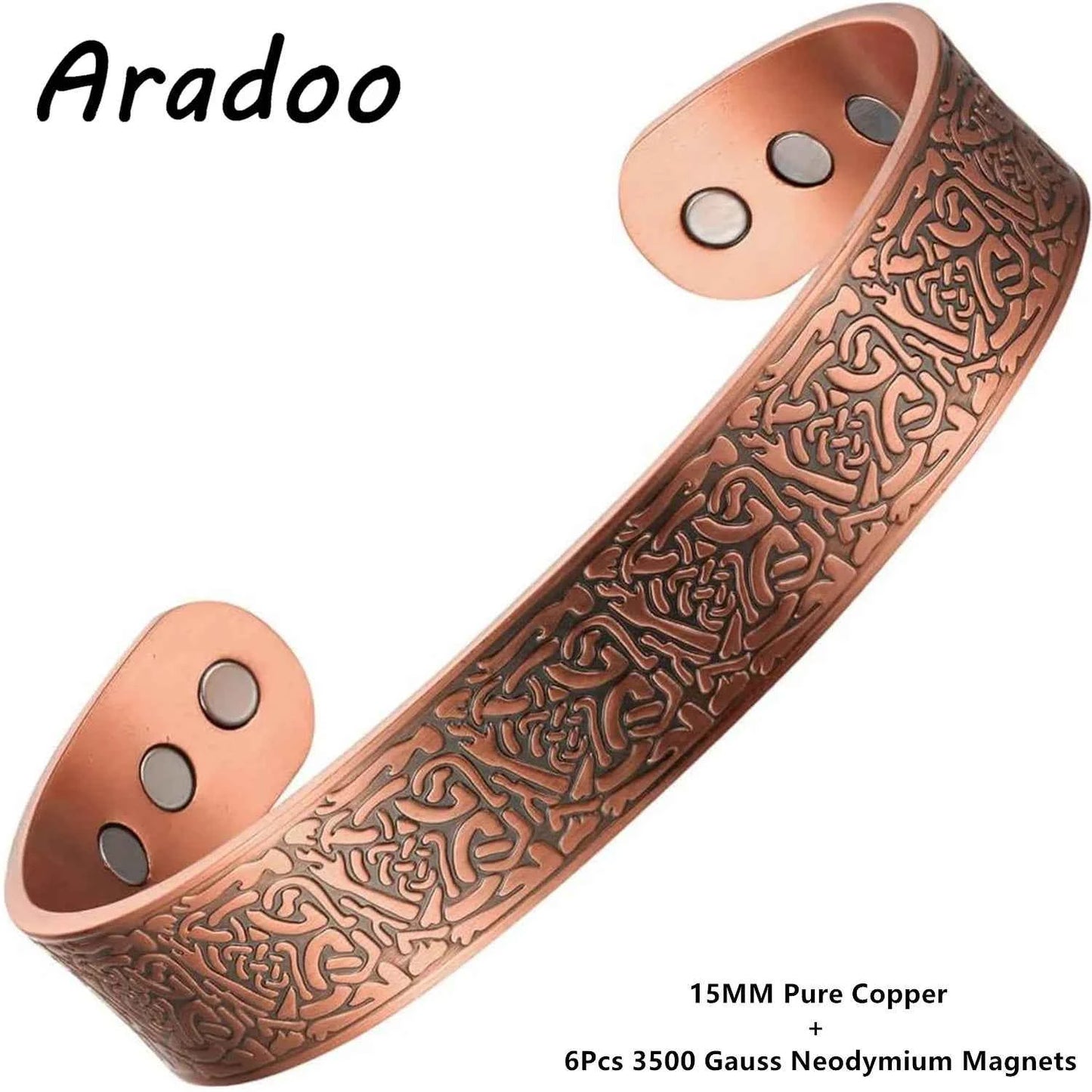 ARADOO Copper Bracelets for Women 99% Pure Copper Handwoven Bracelet Cuff Bangle