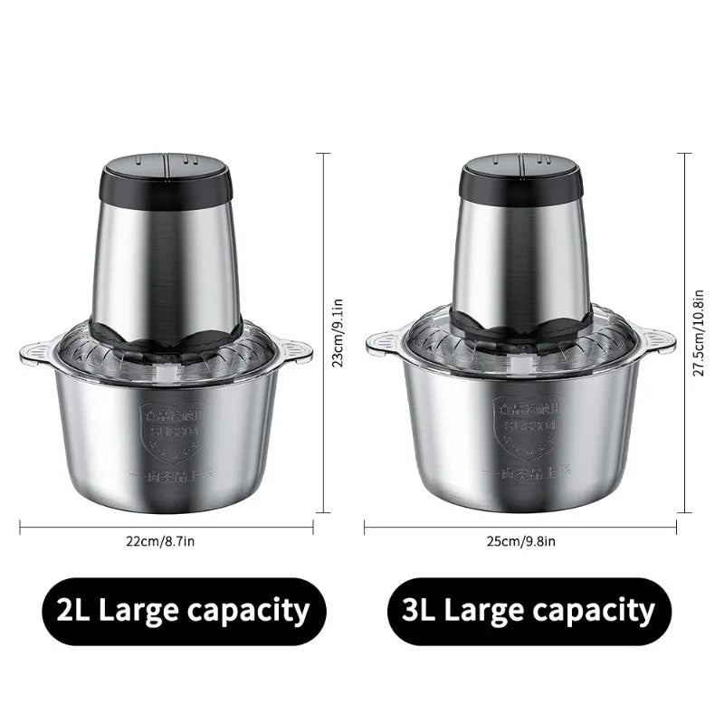 Aoresac Electric Food processor/Food Chopper/Meat Grinder Electric with 2 Sets Stainless Steel Blades/300W/2 Speed - AMULET RING STORE