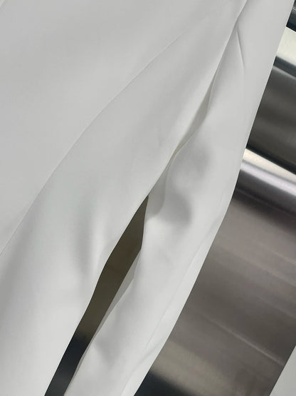 TWOTWINSTYLE Solid Spliced Bead Flower Temperament Blazers for Women V Neck Long Sleeves Patchwork Single Breasted Blazer Female