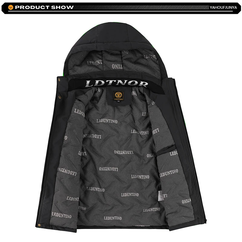 Winter Men Outdoor Windbreak Warm Travel Jacket Men Hooded Casual Fashion Sport Waterproof Climbing Trekking Jacket Male Coat