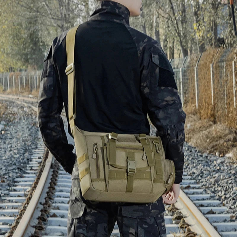 Men Camouflage Shoulder Bag Tactical Fishing Camping Tote Trekking Climbing Bags Large Multi-Pocket Travel Laptop Messenger Pack