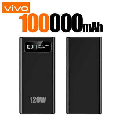 VIVO 200000mAh LED Digital Display Power Bank High Capacity 120W Super Fast Charging Portable External Battery For IPhone New