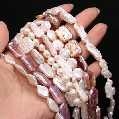 Natural Freshwater Pearl Beading Geometry Spaced Isolated Loose Beaded for Jewelry Making DIY Bracelet Necklace Accessories Gift - AMULET RING STORE