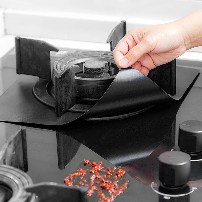 4 Pieces 27 Cm Gas Stove Surface Protection Pad Washable Oil And Dirt Resistant Kitchen Cleaning Accessories - AMULET RING STORE