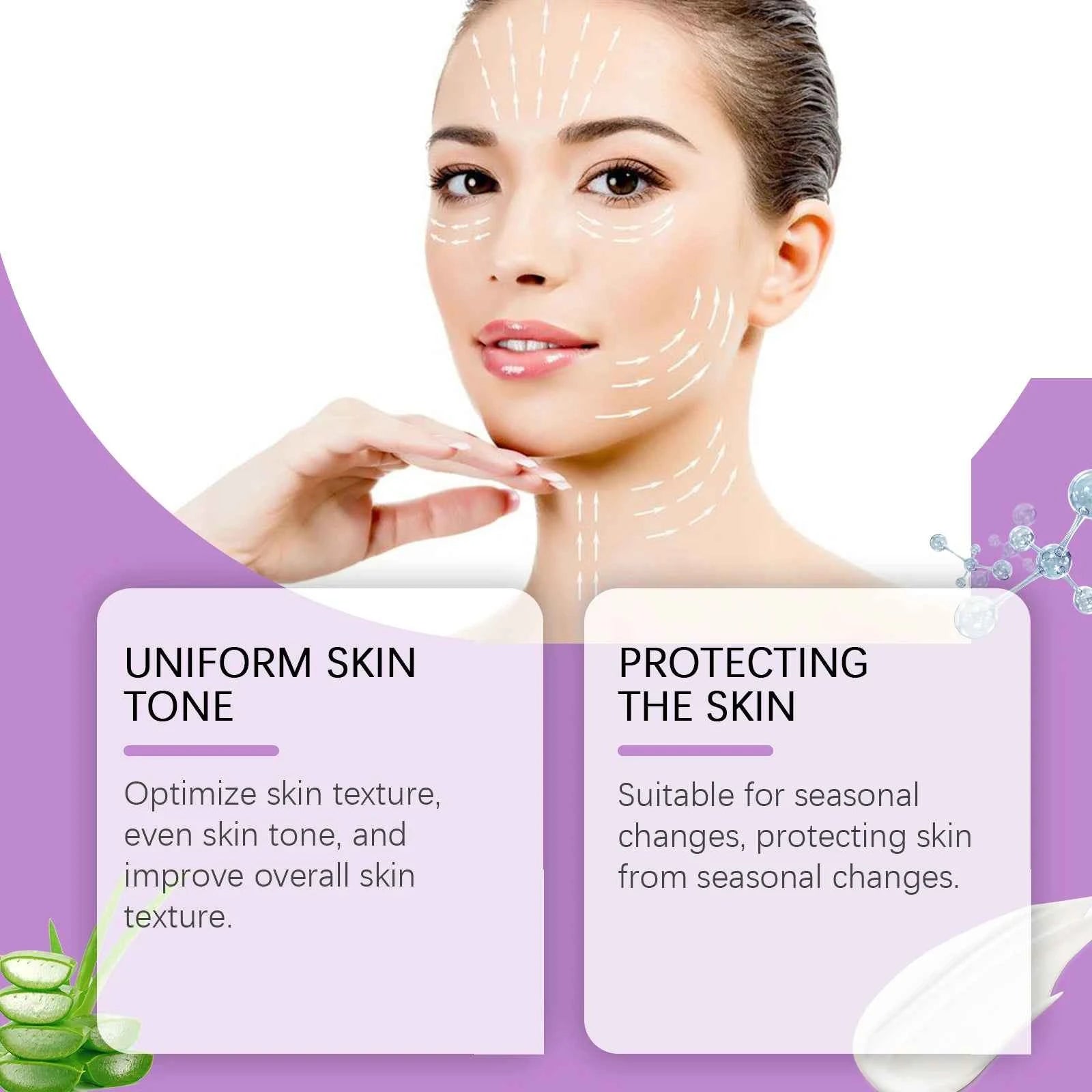 EELHOE 60ml moisturizing lotion aloe essence moisturizes, tightens, refreshes and nourishes skin without greasy facial care