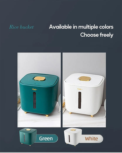 Moisture Proof Insect Proof Rice Box 5/10KG Grain Sealed Jar Kitchen Container Bucket Storage Pet Dog Food Box with Bullet Lid