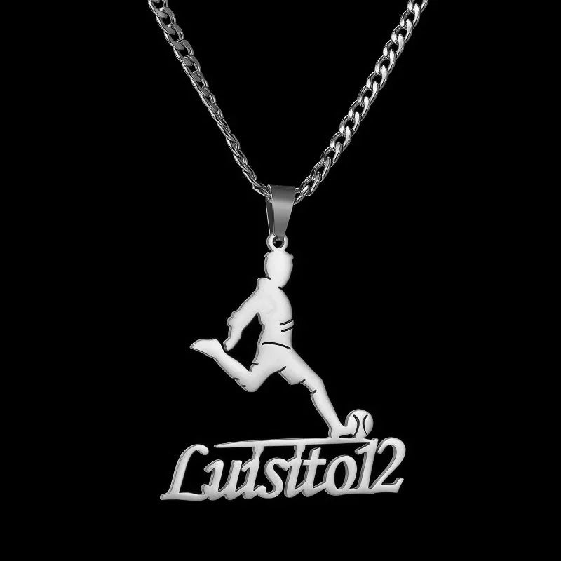 Custom Name Necklace Football Sports Style Personalized Men Customized Chains Stainless Steel For Male Jewelry Birthday Gifts