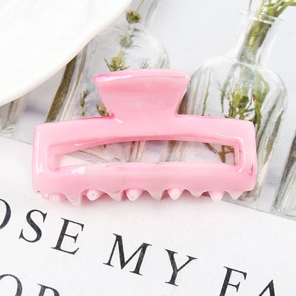 Mini Women's Hair Clips Colorful Geometric Hollow Crab Claw Clip Acetate Leopard Print Fashion Girls Hairpin Hair Accessories - AMULET RING STORE