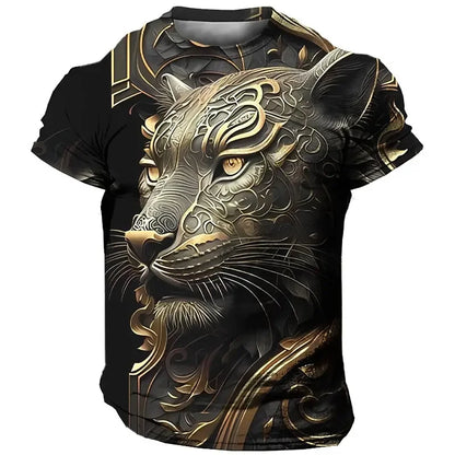 Men's Lion 3D Print T Shirts Y2K Hip Hop Streetwear Summer Casual T-shirt Animal Graphic Top Harajuku Tees Sale Man Short Sleeve - AMULET RING STORE