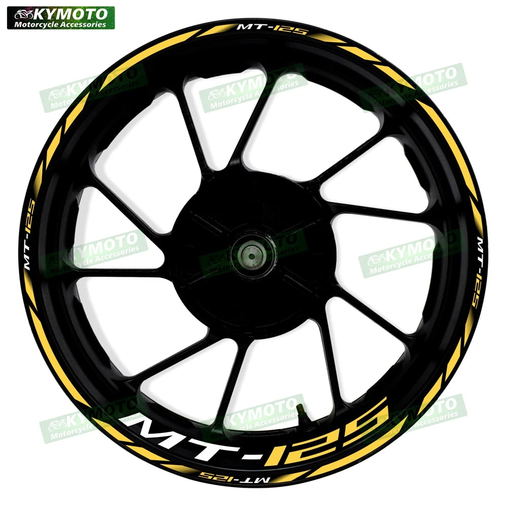 For Yamaha MT-125 MT125 motorcycle 17 inch front and rear wheel stickers modified waterproof reflective wheel rim stickers