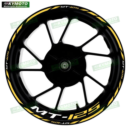 For Yamaha MT-125 MT125 motorcycle 17 inch front and rear wheel stickers modified waterproof reflective wheel rim stickers