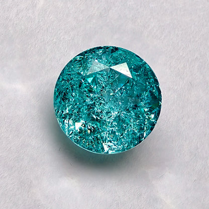 Lab Grown Paraiba Round Cracked Ice Cut Tourmaline Gemstone For DIY Jewelry Making Material Selectable AGL Certificate