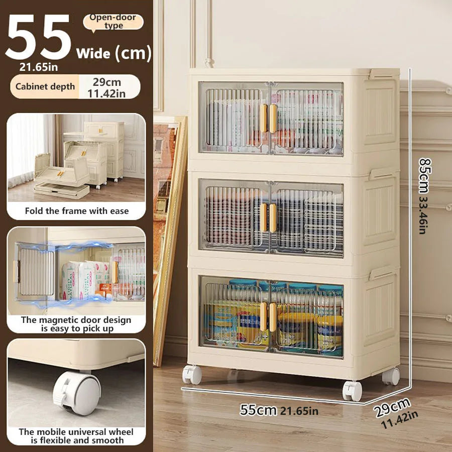 1/2/3/4/5 layers Multifunction Storage Cabinet Foldable Dustproof Wardrobe Easy-to-Install Storage Boxes - AMULET RING STORE