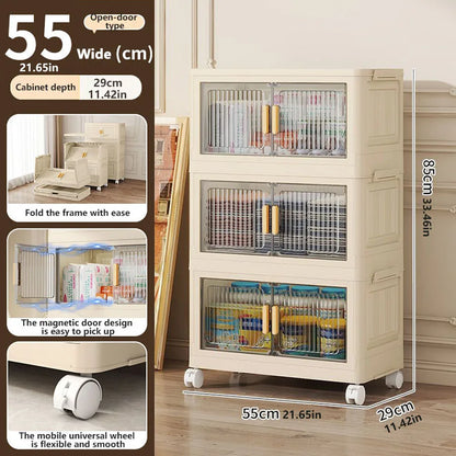 1/2/3/4/5 layers Multifunction Storage Cabinet Foldable Dustproof Wardrobe Easy-to-Install Storage Boxes - AMULET RING STORE