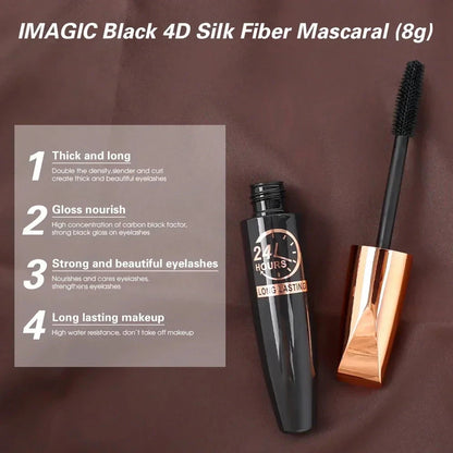 5D Waterproof Mascara Lengthens Eyelashes Extension Black Silk Fiber Mascara Female Makeup Cosmetic Waterproof Mascara - AMULET RING STORE